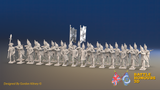 Seven Years’ War Prussian Grenadier Battalion - Firing Line - Long Cuff Lace - 30 Figures, front view. Supplied unpainted.