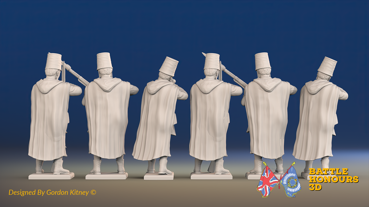 Seven Years’ War Russian Pandur Grenadiers - Firing - Winter Uniform, rear view. Supplied unpainted.