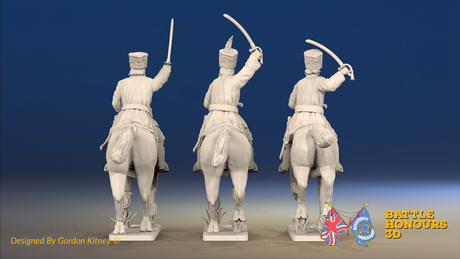 Seven Years’ War Russian Cossacks - Galloping - Swords, rear view. Supplied unpainted.