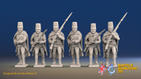 Seven Years’ War Russian Pandurs - Charging - Winter Uniform, front view. Supplied unpainted.