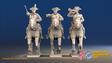 Seven Years’ War Prussian Cuirassiers Command - Galloping, front view. Supplied unpainted.