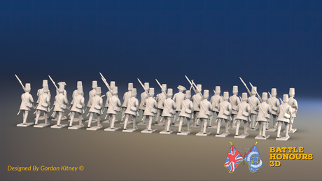 Seven Years’ War Russian Pandur Battalion - Charging - Summer Uniform - 30 Figures, rear view. Supplied unpainted.