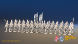 Seven Years’ War Prussian Grenadier Battalion - Charging - 30 Figures, rear view. Supplied unpainted.