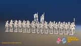 Seven Years’ War Prussian Fusilier Battalion - Firing Line - Set 1 - 30 Figures, rear view. Supplied unpainted.