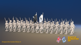 Seven Years’ War Russian Musketeer Battalion - March Attack - Winter Uniform - 30 Figures, rear view. Supplied unpainted.