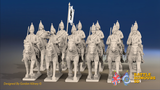 Seven Years’ War Russian Horse Grenadier Regiment - 12 Mounted Figures, front view. Supplied unpainted.