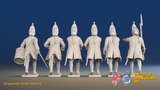 Seven Years’ War Russian Grenadiers Command - Advancing - Winter Uniform, rear view. Supplied unpainted.