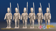 Seven Years’ War Prussian Von Kleist Infantry - March Attack, front view. Supplied unpainted.