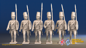 Seven Years’ War Prussian Von Kleist Infantry - March Attack, front view. Supplied unpainted.