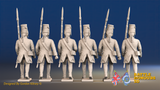 Seven Years’ War Prussian Von Kleist Infantry - March Attack, rear view. Supplied unpainted.