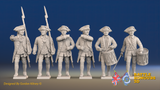 Seven Years’ War Russian Musketeers Command - Winter Uniform, front view. Supplied unpainted.