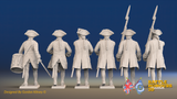 Seven Years’ War Russian Musketeers Command - Winter Uniform, rear view. Supplied unpainted.