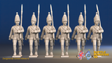 Seven Years’ War Prussian Garrison Grenadiers - March Attack, front view. Supplied unpainted.