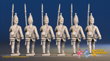 Seven Years’ War Prussian Garrison Grenadiers - March Attack, rear view. Supplied unpainted.