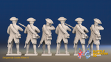 Seven Years’ War Russian Musketeers - Firing - Winter Uniform - Rolled Cloaks, rear view. Supplied unpainted.