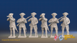 Seven Years’ War Russian Musketeers - Firing - Winter Uniform, front view. Supplied unpainted.
