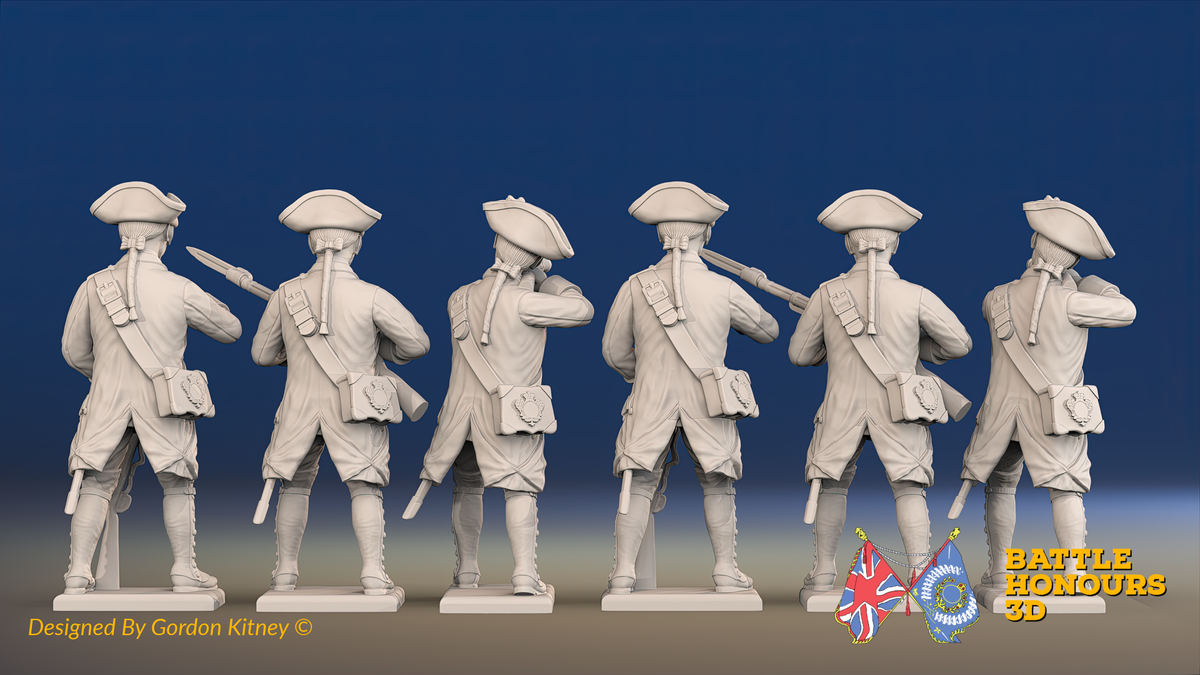 Seven Years’ War Russian Musketeers - Firing - Winter Uniform, rear view. Supplied unpainted.