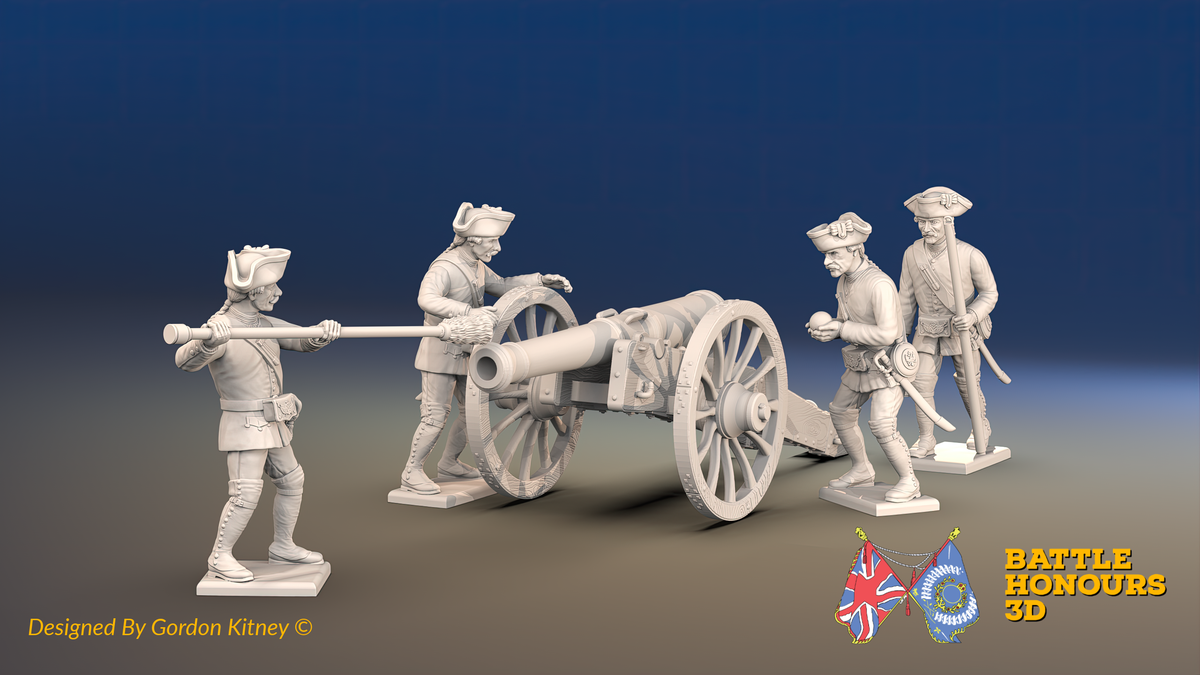 Seven Years’ War Russian Artillery and Crew - Loading Crew - Summer Uniform, front view. Supplied unpainted.