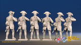 Seven Years’ War Prussian Jägers - Standing Skirmishers - Set 2, rear view. Supplied unpainted.