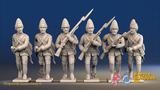 Seven Years’ War Prussian Fusiliers - Charging - Set 1, front view. Supplied unpainted.