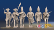Seven Years’ War Prussian Grenadiers Command - Charging - Plain Lapels, front view. Supplied unpainted.