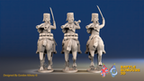 Seven Years’ War Prussian Hussars Command - Galloping - Fur Caps, rear view. Supplied unpainted.