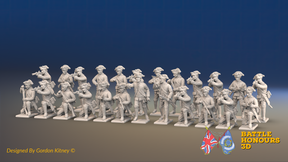 Seven Years’ War Prussian Jäger Battalion - Firing Line - Boots - 24 Figures, front view. Supplied unpainted.