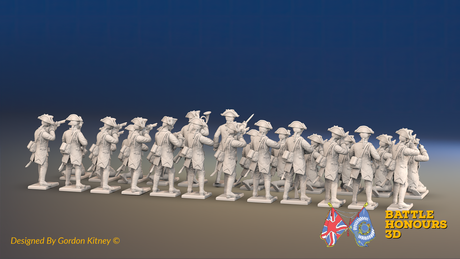 Seven Years’ War Prussian Jäger Battalion - Firing Line - Boots - 24 Figures, rear view. Supplied unpainted.