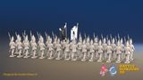 Seven Years’ War Russian Grenadier Battalion - March Attack - Summer Uniform - 30 Figures, rear view. Supplied unpainted.