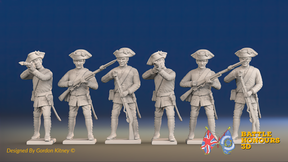 Seven Years’ War Russian Musketeers - Firing - Summer Uniform, front view. Supplied unpainted.
