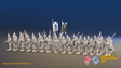 Seven Years’ War Russian Grenadier Battalion - Advancing - Winter Uniform - Rolled Cloaks - 30 Figures, front view. Supplied unpainted.