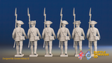 Seven Years’ War Russian Musketeers - March Attack - Summer Uniform, rear view. Supplied unpainted.
