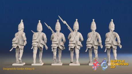 Seven Years’ War Prussian Grenadiers - Charging - Set 6, rear view. Supplied unpainted.