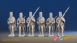 Seven Years’ War Russian Pandur Grenadiers - Charging - Winter Uniform, front view. Supplied unpainted.