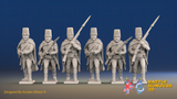 Seven Years’ War Russian Pandur Grenadiers - Charging - Winter Uniform, front view. Supplied unpainted.