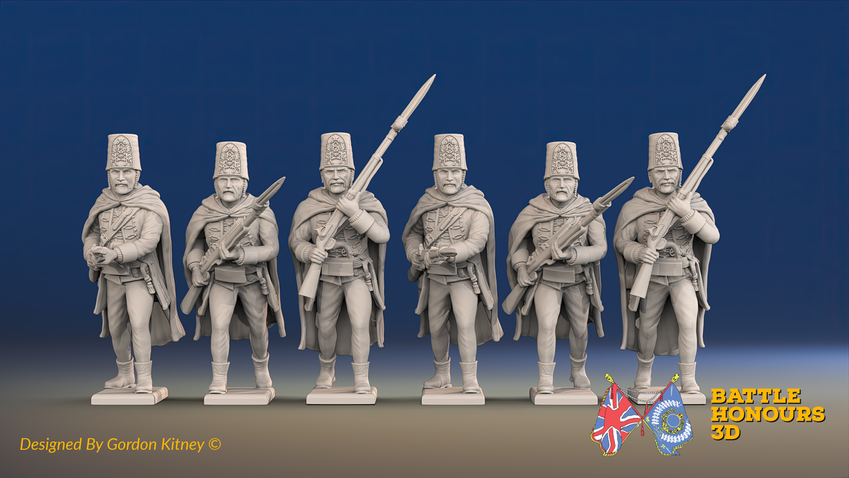 Seven Years’ War Russian Pandur Grenadiers - Charging - Winter Uniform, front view. Supplied unpainted.