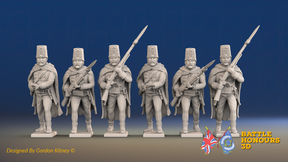 Seven Years’ War Russian Pandur Grenadiers - Charging - Winter Uniform, front view. Supplied unpainted.