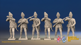 Seven Years’ War Prussian Fusiliers - Firing Line - Set 2, front view. Supplied unpainted.