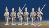 Seven Years’ War Russian Grenadiers - Advancing - Winter Uniform - Observation Corps, front view. Supplied unpainted.