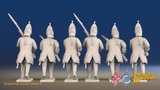 Seven Years’ War Russian Grenadiers - Advancing - Winter Uniform - Observation Corps, rear view. Supplied unpainted.
