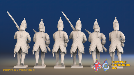 Seven Years’ War Russian Grenadiers - Advancing - Winter Uniform - Observation Corps, rear view. Supplied unpainted.