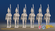 Seven Years’ War Prussian Grenadiers - March Attack, front view. Supplied unpainted.