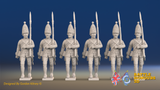 Seven Years’ War Prussian Grenadiers - March Attack, front view. Supplied unpainted.