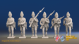 Seven Years’ War Prussian Fusiliers - Charging - Set 3, front view. Supplied unpainted.