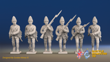 Seven Years’ War Prussian Fusiliers - Charging - Set 3, front view. Supplied unpainted.