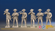 Seven Years’ War Prussian Musketeers - Firing Line - Plain Lapels, front view. Supplied unpainted.