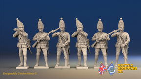 Seven Years’ War Prussian Grenadiers - Firing Line - Long Cuff Lace, front view. Supplied unpainted.