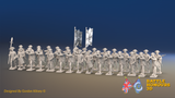 Seven Years’ War Prussian Musketeer Battalion - Firing Line - Set 15 - 30 Figures, front view. Supplied unpainted.