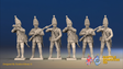 Seven Years’ War Prussian Grenadiers - Firing Line - Shoulder Wings, front view. Supplied unpainted.