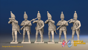 Seven Years’ War Prussian Grenadiers - Firing Line - Shoulder Wings, front view. Supplied unpainted.